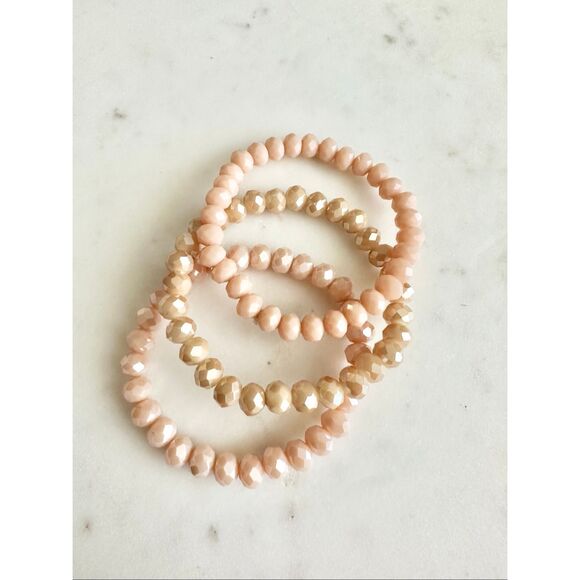 Set a three peach sparkle stretch bracelets - Picture 1 of 3